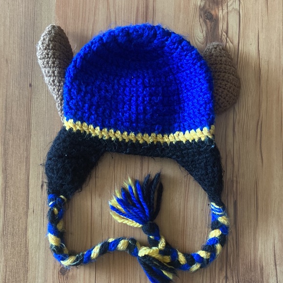 Crocheted Chase Paw Patrol Hat - Picture 5 of 5
